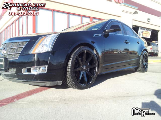 vehicle gallery/cadillac cts dub push s110  Gloss Black wheels and rims